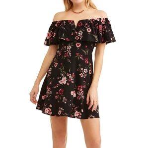 Eye Candy Floral Off the Shoulder Skater Dress Midi Dress Sz 2X